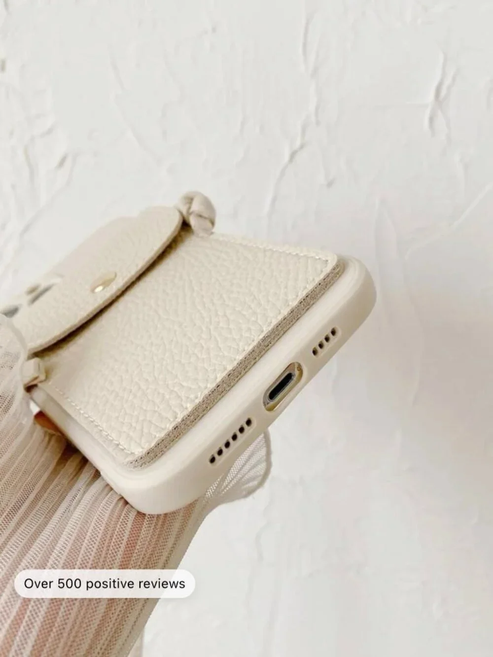 Card Slot & Strap Decor Case Compatible With iPhone Beige / 11 Pro Max